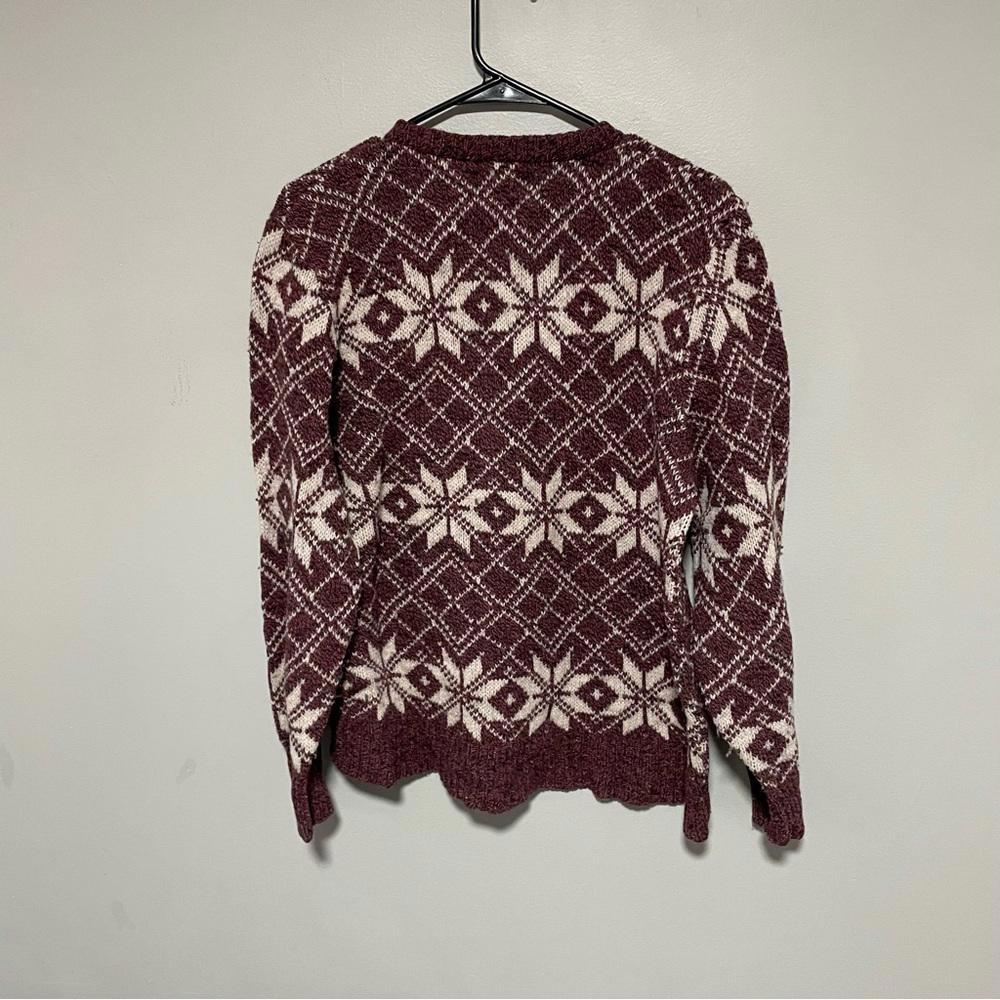 Women's Burgundy and Cream Sweater royal north mills outfitters - Picture 4 of 4